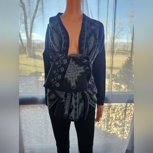 Alpaca Wrap Sweater Western Tribal Sz. Medium